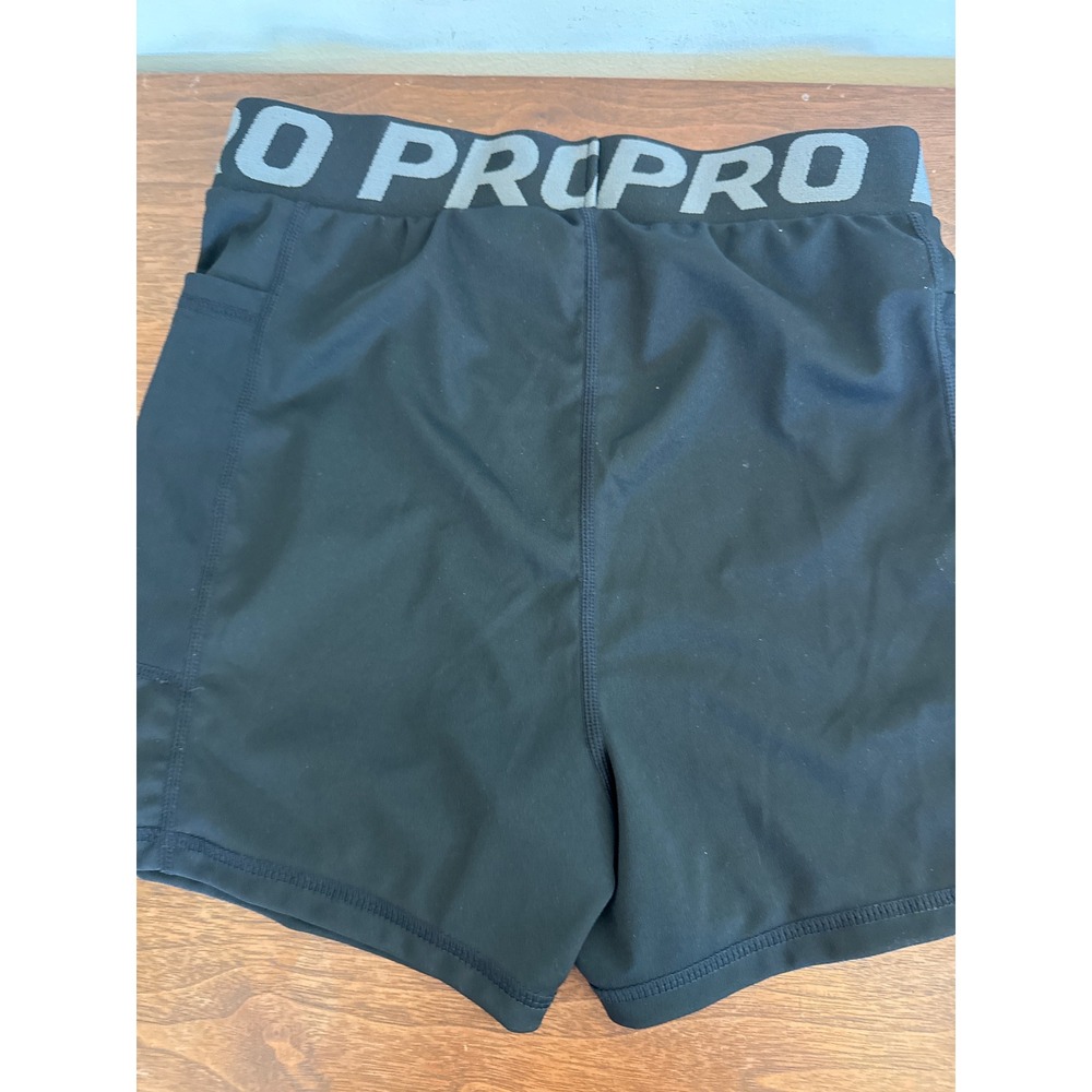 Kids Black Compression Athletic Shorts with Side Pockets Size S Pro Waistband(67 - Picture 5 of 5